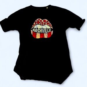 Nashville Graphic Ash Black Short Sleeve Tee - Size M